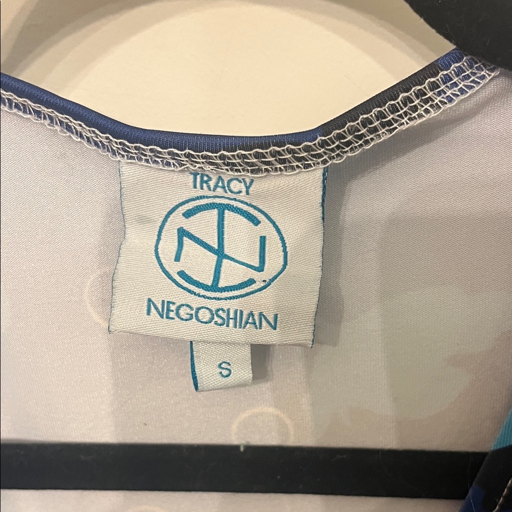 Tracy Negoshian Blue and Black Floral Mini Dress - Picture 2 of 5